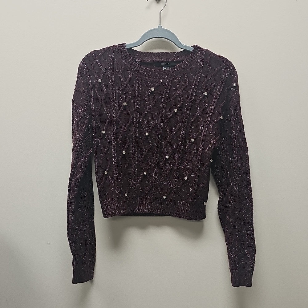 Forever 21 Maroon Cable Knit Sweater
